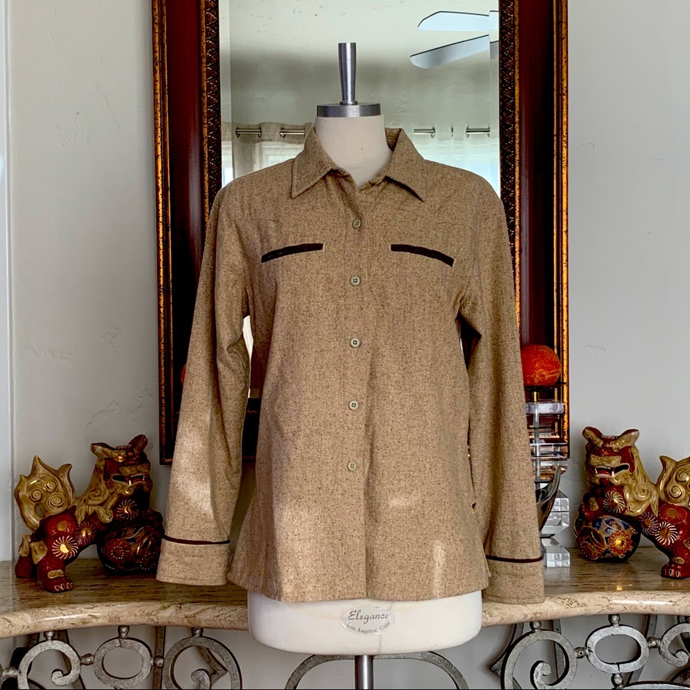 PATAGONIA Vintage Wool Blend Button Down Shirt EUC
